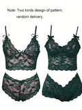 Conjunto de lenceria sexy para mujer con bralette y ropa interior de encaje
