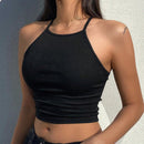DAZY Top Halter De Color Liso