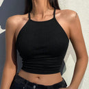 DAZY Top Halter De Color Liso