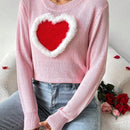 Frenchy Sueter De Cuello Redondo Para Mujer Con Diseno De Corazon