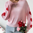 Frenchy Top Tipo Sueter Con Hombros Caidos Y Estampado De Corazones