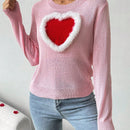 Frenchy Sueter De Cuello Redondo Para Mujer Con Diseno De Corazon