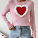 Frenchy Sueter De Cuello Redondo Para Mujer Con Diseno De Corazon