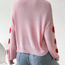 Frenchy Top Tipo Sueter Con Hombros Caidos Y Estampado De Corazones
