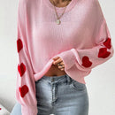 Frenchy Top Tipo Sueter Con Hombros Caidos Y Estampado De Corazones