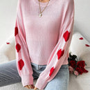 Frenchy Top Tipo Sueter Con Hombros Caidos Y Estampado De Corazones