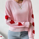 Frenchy Top Tipo Sueter Con Hombros Caidos Y Estampado De Corazones