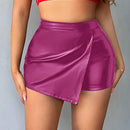 SXY Falda Corta Con Envoltura Y Borde En Negro