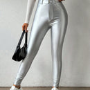 Pantalones/polainas De Talle Alto Y Corte Ajustado