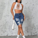 SXY Shorts Vaqueros Slim Lavados