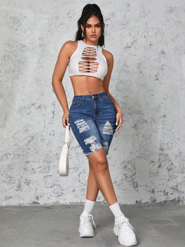 SXY Shorts Vaqueros Slim Lavados