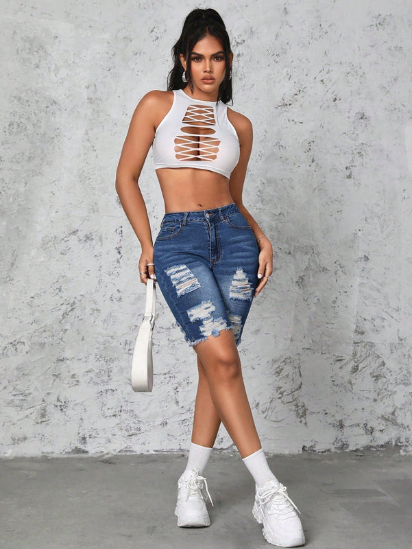 SXY Shorts Vaqueros Slim Lavados