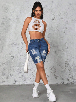 SXY Shorts Vaqueros Slim Lavados