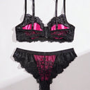 Conjunto De Lenceria Para Mujer Con Encaje De Parches (edicion Del Dia De San Valentin)