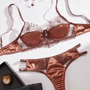 Conjunto De Ropa Interior De Patchwork Bordado Para Mujer