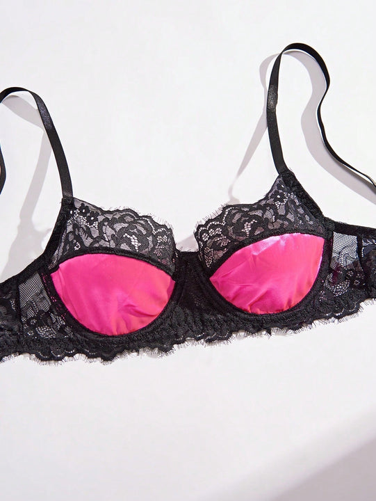 Conjunto De Lenceria Para Mujer Con Encaje De Parches (edicion Del Dia De San Valentin)