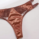 Conjunto De Ropa Interior De Patchwork Bordado Para Mujer