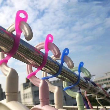 10 Piezas, Ganchos Para Perchas, Hebilla A Prueba De Viento Para Fijar Perchas, Indispensable Arreglaperchas Para El Hogar Ideal Para Cuarto De Lavado, Balcón O Patio, Organizador De Almacenamiento Doméstico