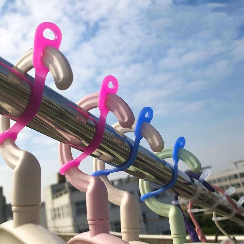 10 Piezas, Ganchos Para Perchas, Hebilla A Prueba De Viento Para Fijar Perchas, Indispensable Arreglaperchas Para El Hogar Ideal Para Cuarto De Lavado, Balcón O Patio, Organizador De Almacenamiento Doméstico