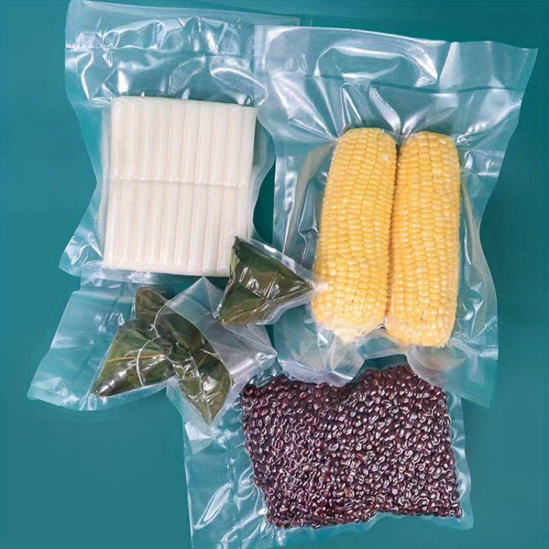 1 Rollo de Bolsas de Sellado al Vacío de Malla Premium - PE+PA Engrosado, Bolsas Desechables para Almacenamiento de Alimentos para una Frescura Óptima - Perfectas para Empaquetar Dumplings, Carne y Verduras