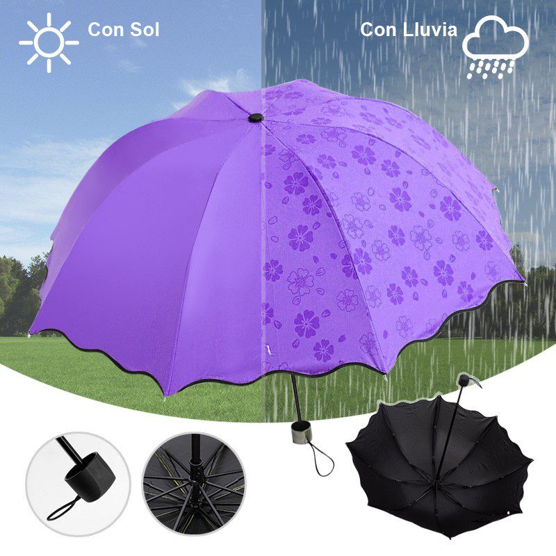 Sombrilla Mágica Cambia Color Agua Protección Filtro UV 034