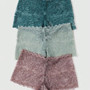 ROMWE Conjunto De 3 Shorty De Encaje Con Bordado Floral Para Mujer