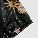 ROMWE Goth Sujetador Tipo Cami Con Aro Y Estampado De Luna, Sol Y Estrellas Para Mujer Hecho De Terciopelo