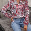 LUNE Camisa Con Cuello De Muesca Y Estampado De Cachemira