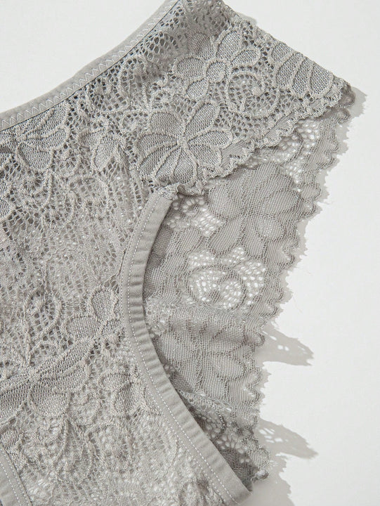 3 Piezas/set Ropa Interior Femenina Sexy Con Triangulo De Encaje