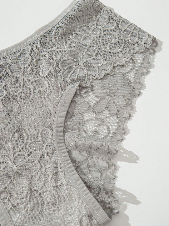 3 Piezas/set Ropa Interior Femenina Sexy Con Triangulo De Encaje