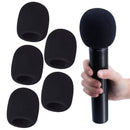 5 piezas de fundas de micrófono de espuma espesada - Ventiladores de micrófono de mano desechables y superficies de esponja, reducción de ruido para transmisión en vivo, podcasting, grabación de voz, accesorios de micrófono, esenciales para podcasting, f