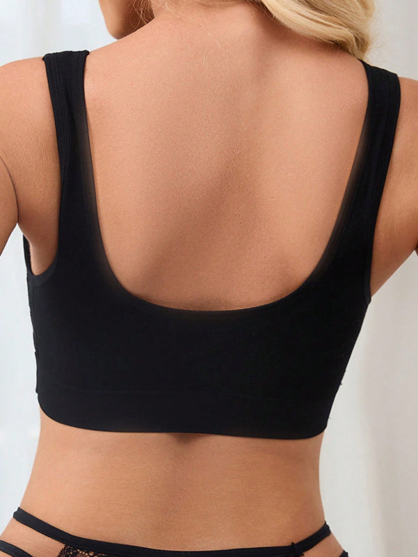 Ropa Interior De Mujer Con Cuello En V Y Color Solido