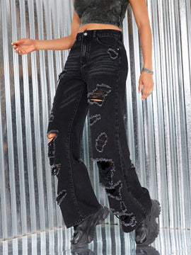EZwear Jeans De Mujer Sueltos Y Desgastados