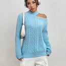 EZwear Jersey De Cuello Redondo Para Mujer De Manga Larga