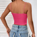 EZwear Top De Tanque De Camisola De Punto Plisado Para Mujer