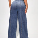 SXY Jeans De Mezclilla De Pierna Ancha Con Efecto Lavado