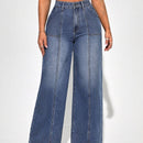 SXY Jeans De Mezclilla De Pierna Ancha Con Efecto Lavado