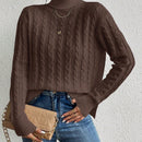 Essnce Sueter De Cuello Alto De Punto Trenzado Para Mujer