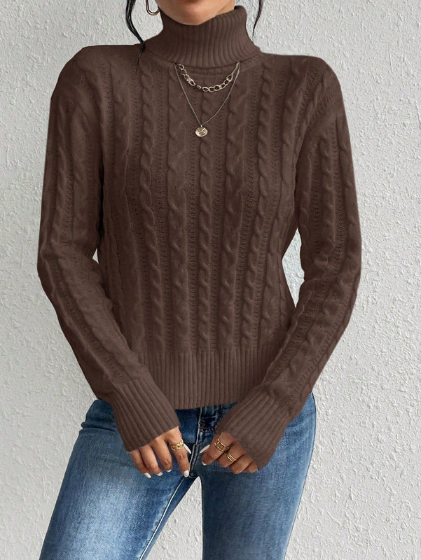 Essnce Sueter De Cuello Alto De Punto Trenzado Para Mujer
