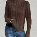 Essnce Sueter De Cuello Alto De Punto Trenzado Para Mujer