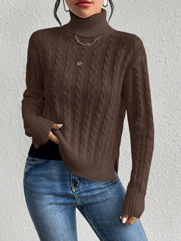 Essnce Sueter De Cuello Alto De Punto Trenzado Para Mujer