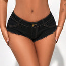 SXY Shorts De Mujer De Mezclilla Con Borde Deshilachado