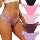 Conjunto de lenceria linda de 5 piezas para mujeres, con braguitas bikini sin costuras, de cintura alta, con encaje en V y braguitas sin costuras