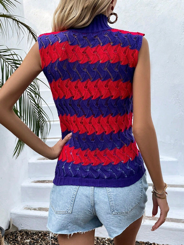 Frenchy Chaleco De Sueter A Rayas Para Mujer