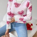 Essnce Jersey De Cuello Alto Para Mujer Con Patron De Corazon De Amor