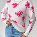 Essnce Jersey De Cuello Alto Para Mujer Con Patron De Corazon De Amor