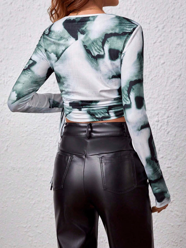 Camiseta Corta Con Cintura Ajustable Lateral