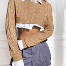 EZwear 1 Sueter De Punto De Cable Corto