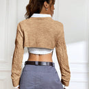 EZwear 1 Sueter De Punto De Cable Corto