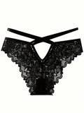 Conjunto De Lenceria Sexy De Encaje Floral Para Mujer Con Brasier Y Tangas